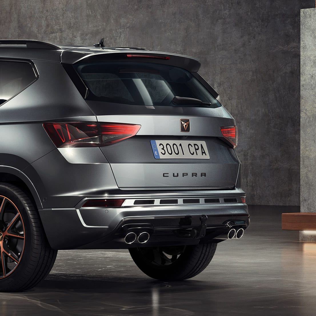 Rear view of the CUPRA Ateca